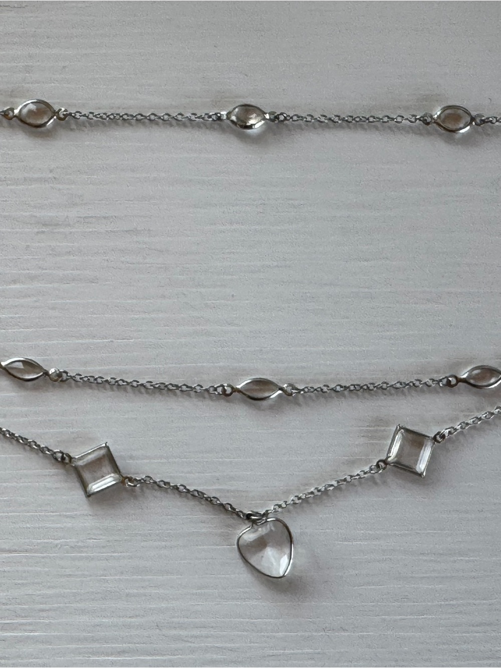 Park Lane Silver-Tone Layered Necklace Set with Clear Stones